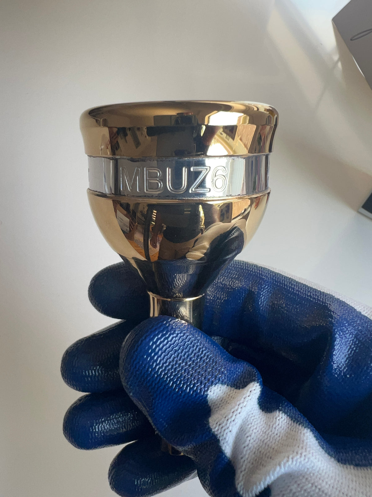 Mercer and Barker Silver and Gold MBUZ 6 Goliath Tuba Mouthpiece